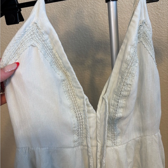 Y2K Forever 21 White Lace Trim Slip Babydoll Mini Dress Size M AS IS - Picture 2 of 5